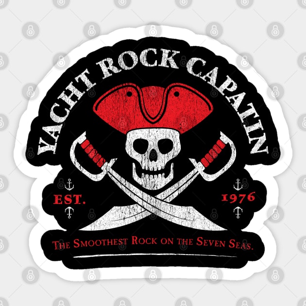 Yacht Rock Pirate Captain - Party Boat Drinking graphic Sticker by Vector Deluxe